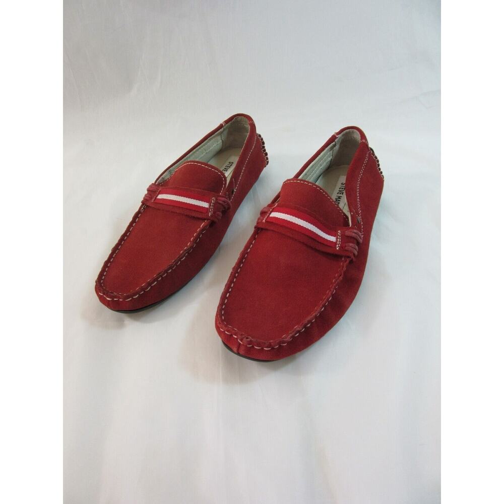 STEVE MADDEN Red Suede Leather 7.5 Men's Driving Shoes Loafers